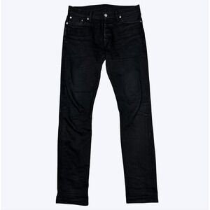 Buck Mason Jeans Mens 31x32* Black Maverick Slim Button Fly Denim 14 oz Double